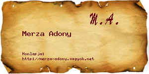 Merza Adony névjegykártya